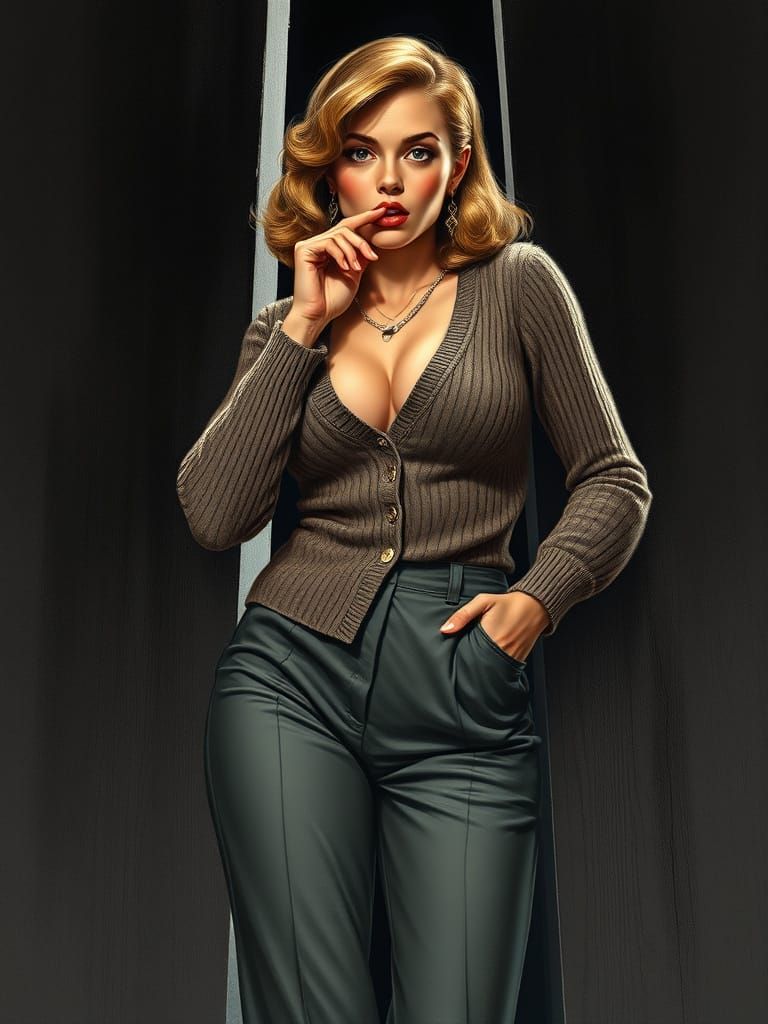 Shocked Woman Squeezes Through Darkness