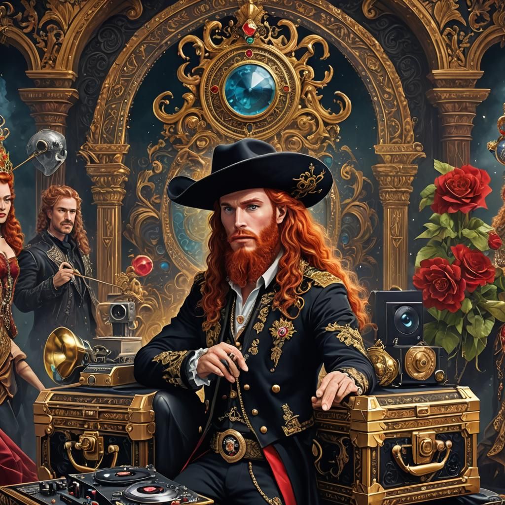 Prince DJ Packing for Gig, Fantasy Concept Art