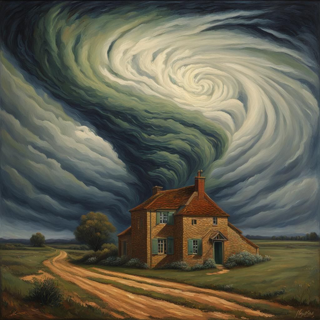 Tornado in Sixteenth Century Pre-Raphaelite Style