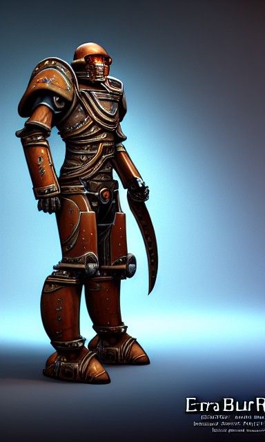 Ethereal Warforged Character Art in Maximalist Style