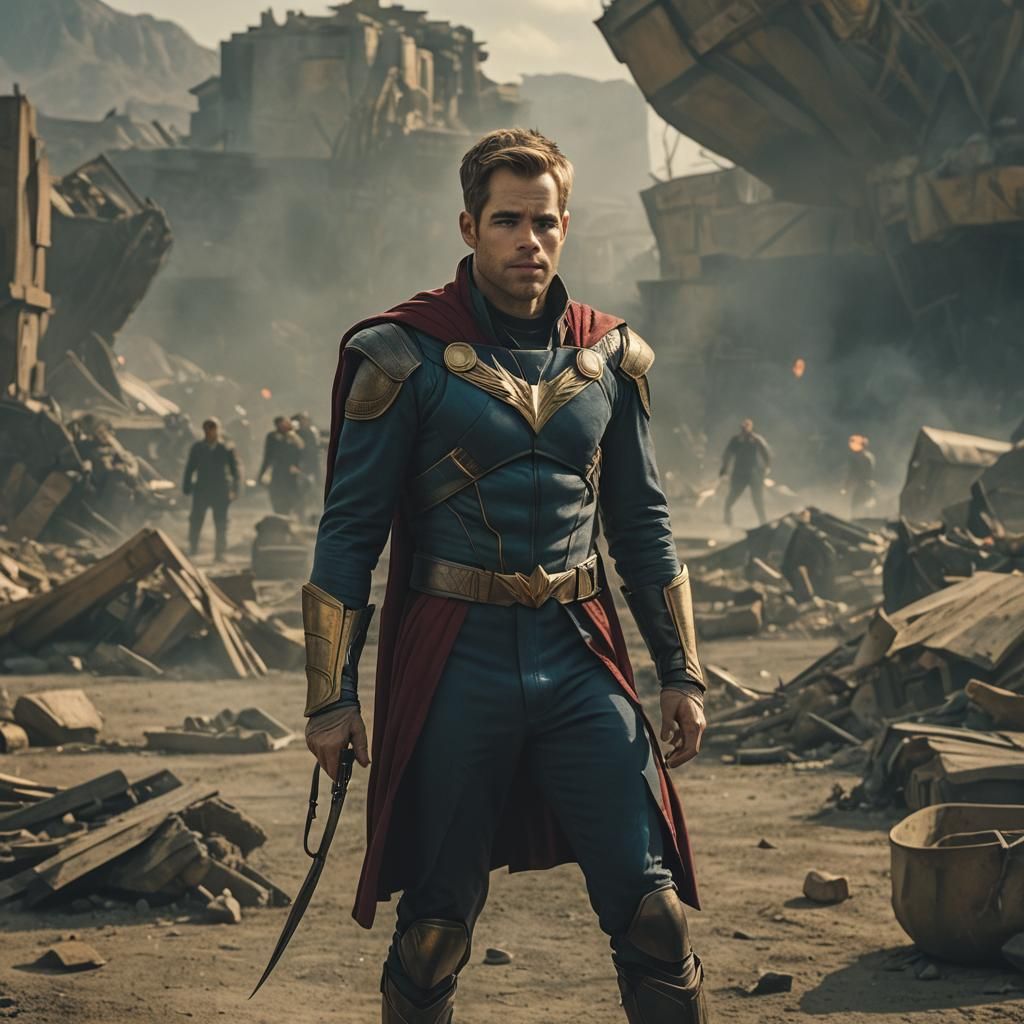 Chris Pine as Homelander in Dramatic Film Still
