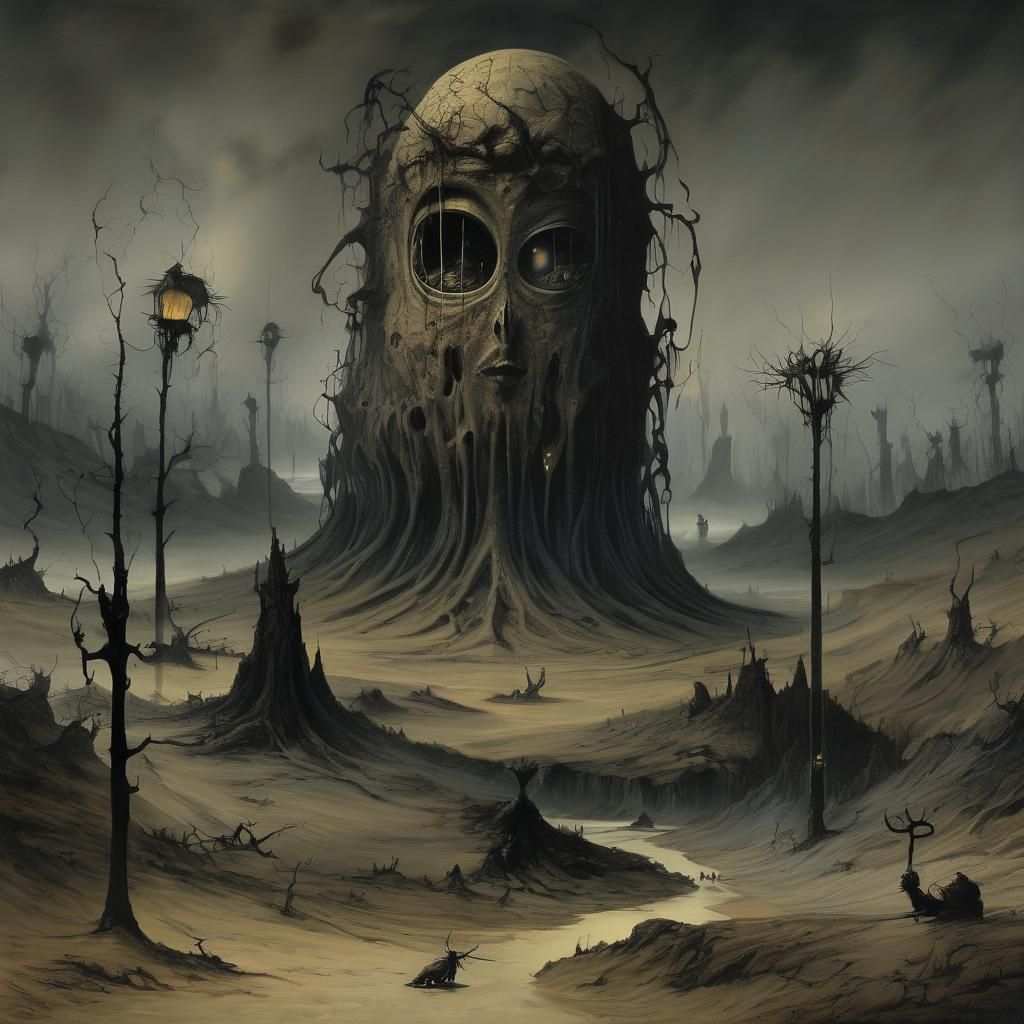 Grimdark Landscape in Surreal Gothic Style