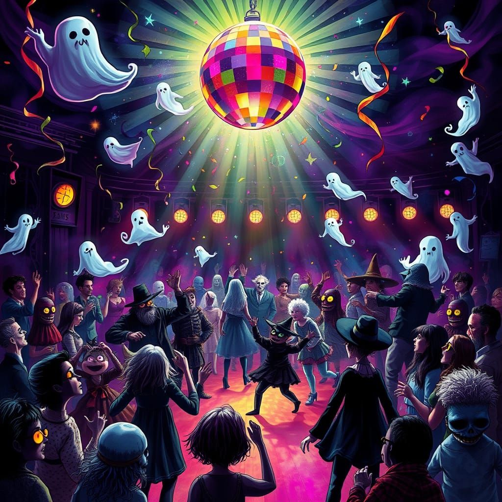 the New Year party with a spooky twist - ghostly confetti, a...