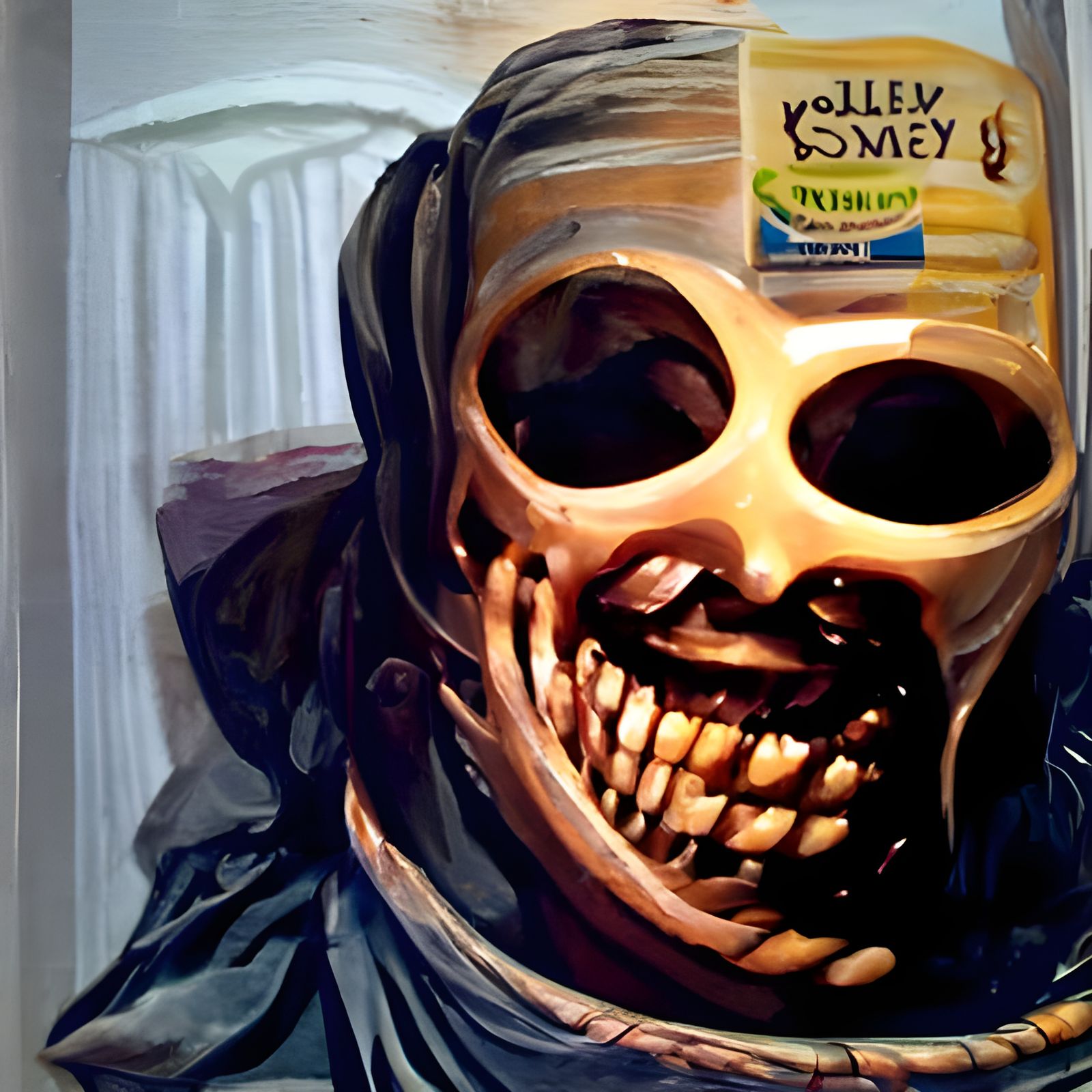 Smiley Face Mask Killer: Oil Painting
