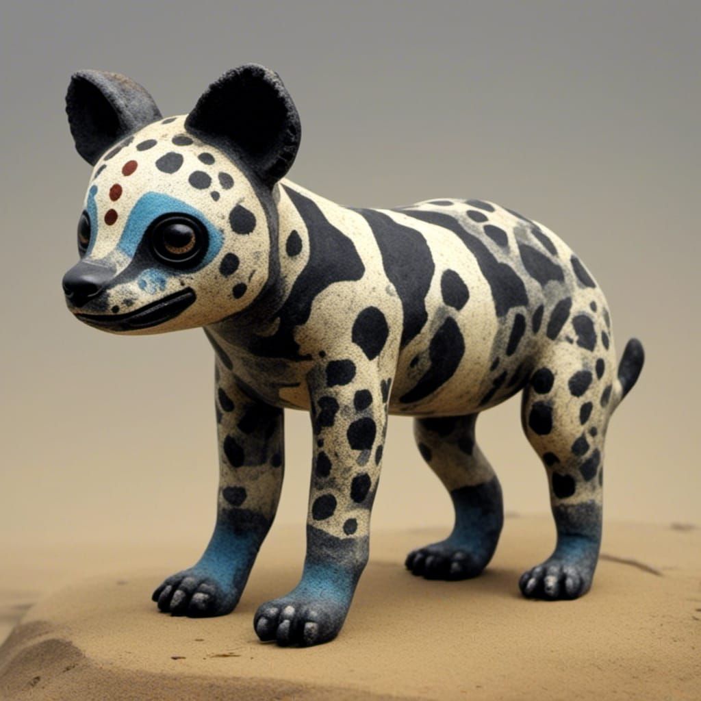 Hyena Puppy in Dubuffet Style
