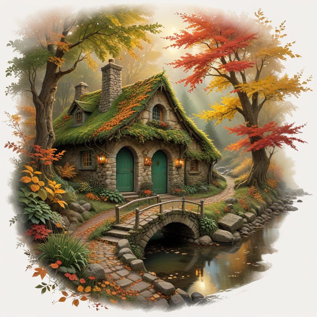 Enchanted Cottage in Autumn Valley