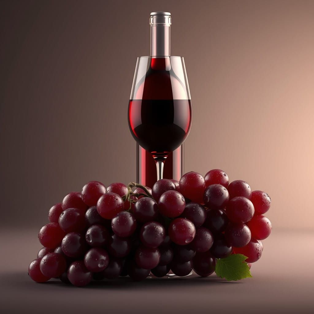 Luxurious Wine Still Life in Vibrant Colors