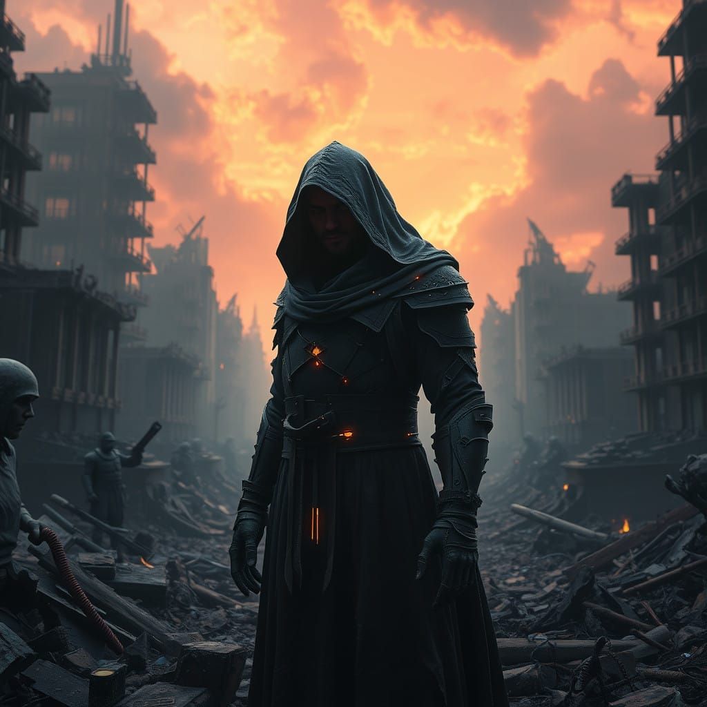 War-Torn Soul in Dark Ruins