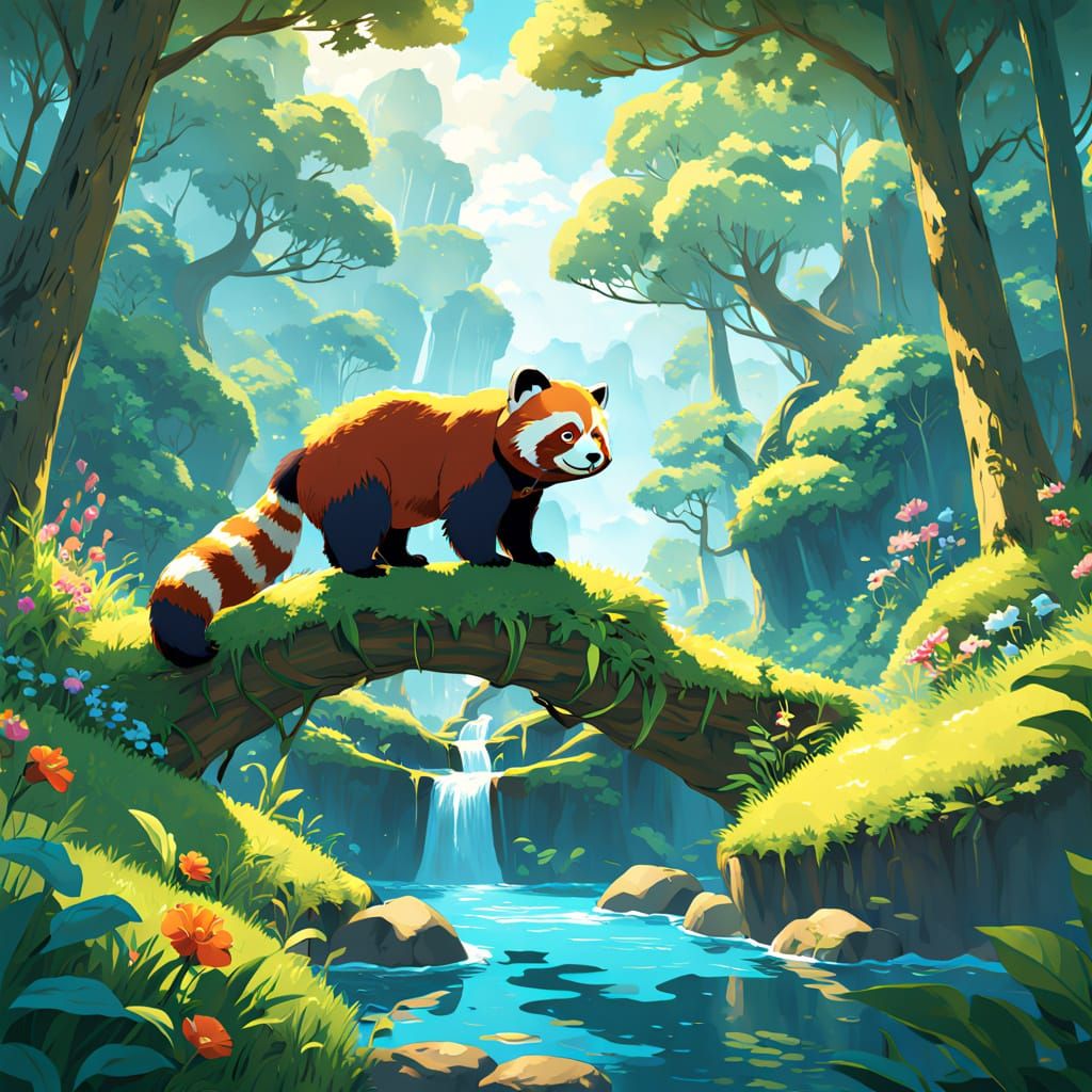 Whimsical Friends in a Lush Forest