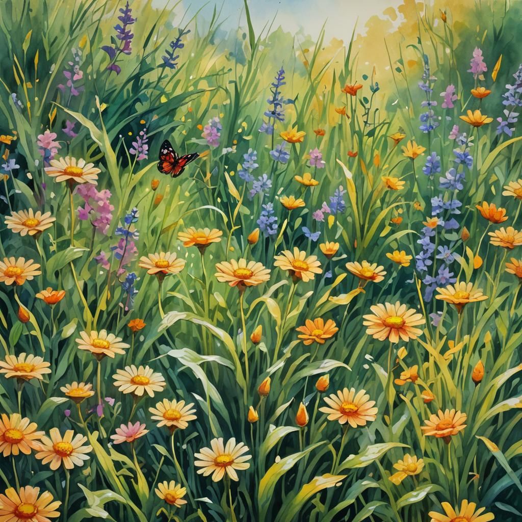 Glow-worm's Golden Light: An Impasto Gouache Masterpiece