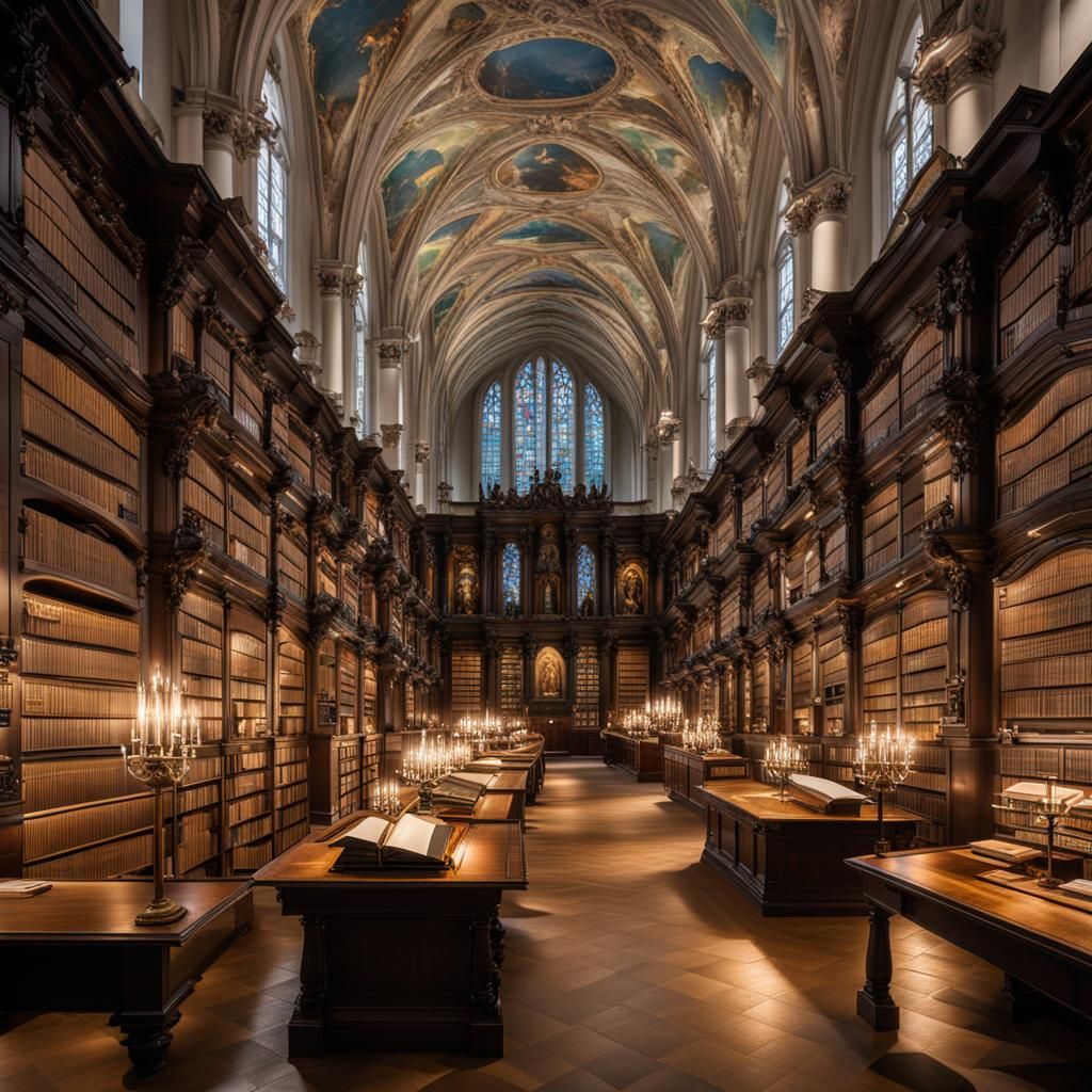 St Gallen Abbey Library at Night in HD