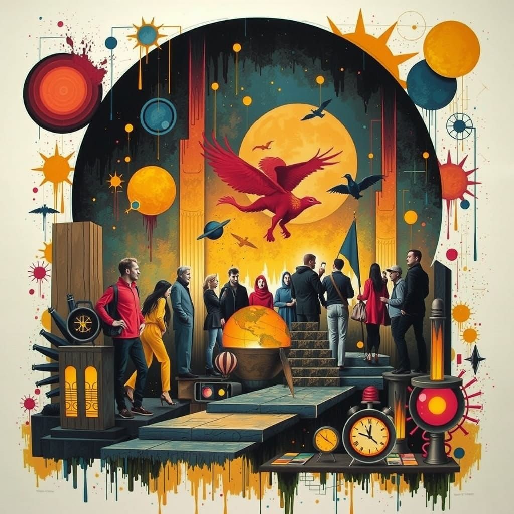 Vibrant Xylograph Captures Modern Age Spirit