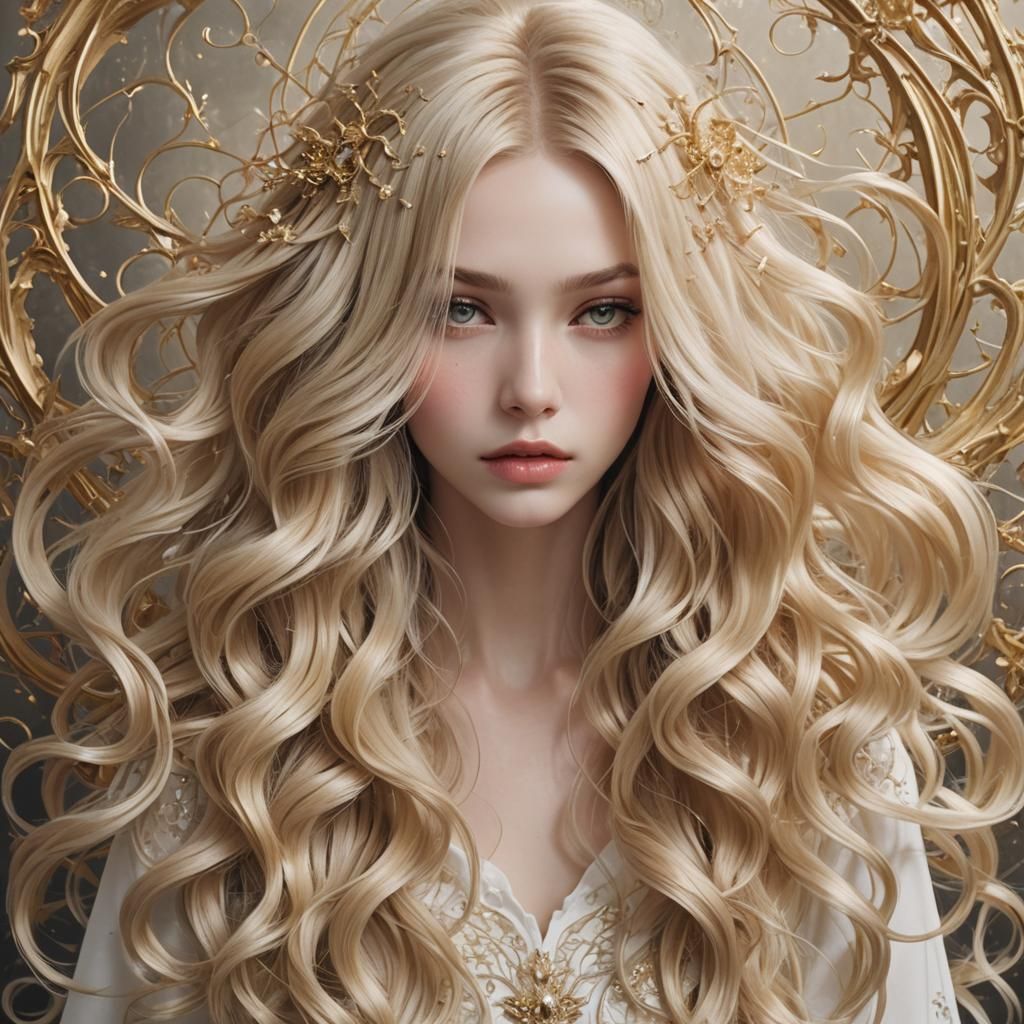 FashsionWent  blonde fantasy magical, flowing (no words) --_...