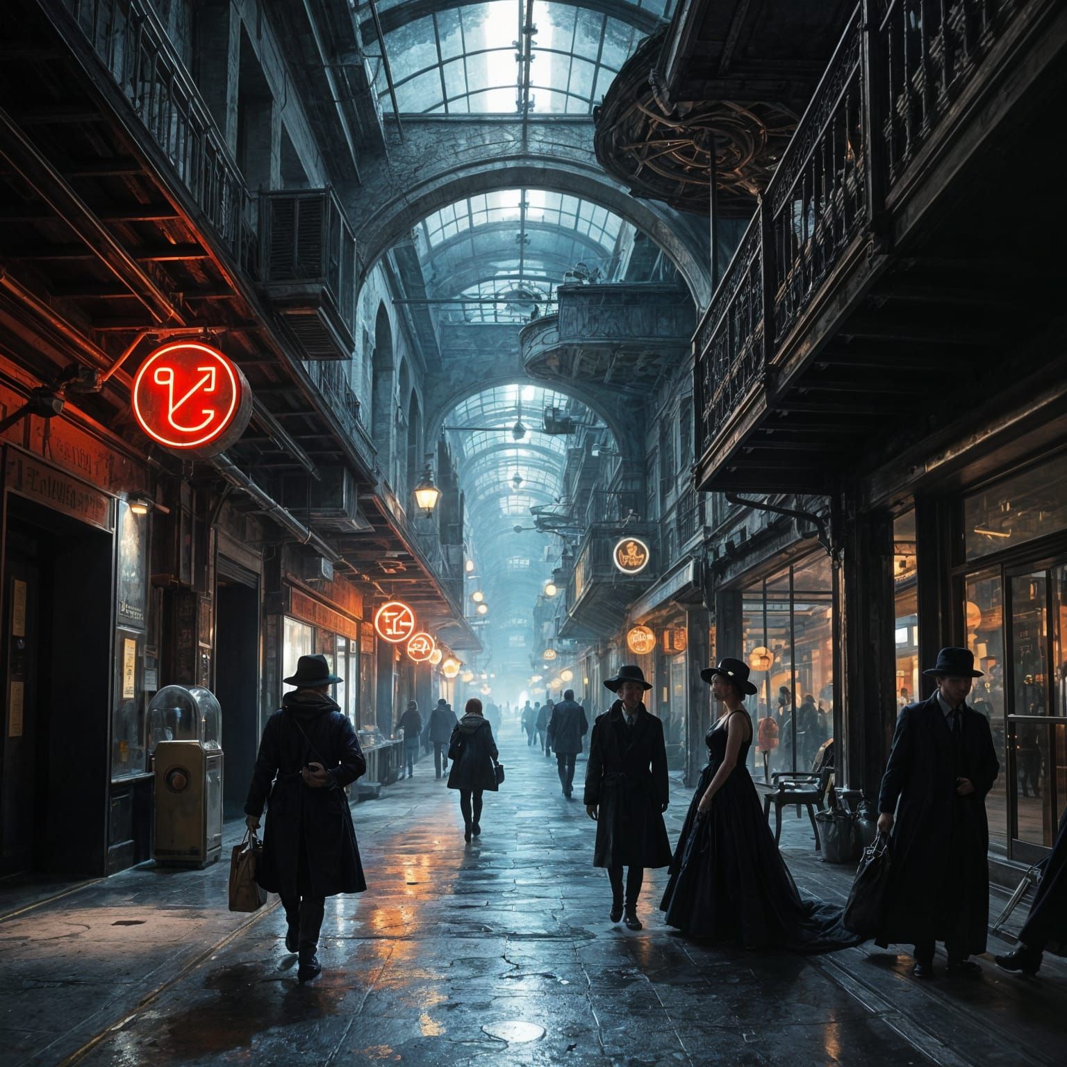 Whimsical Underground Metropolis in Surreal Fine Art Style