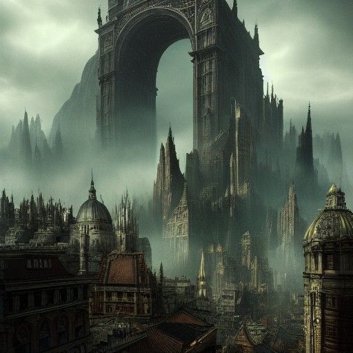 Epic Alchemical Scene in Digital Matte Painting Style