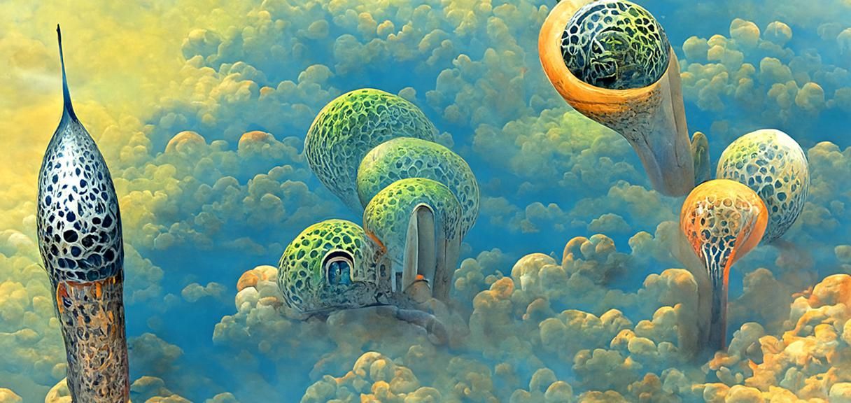 Strange Alien World Illustration in Graphic Novel Style