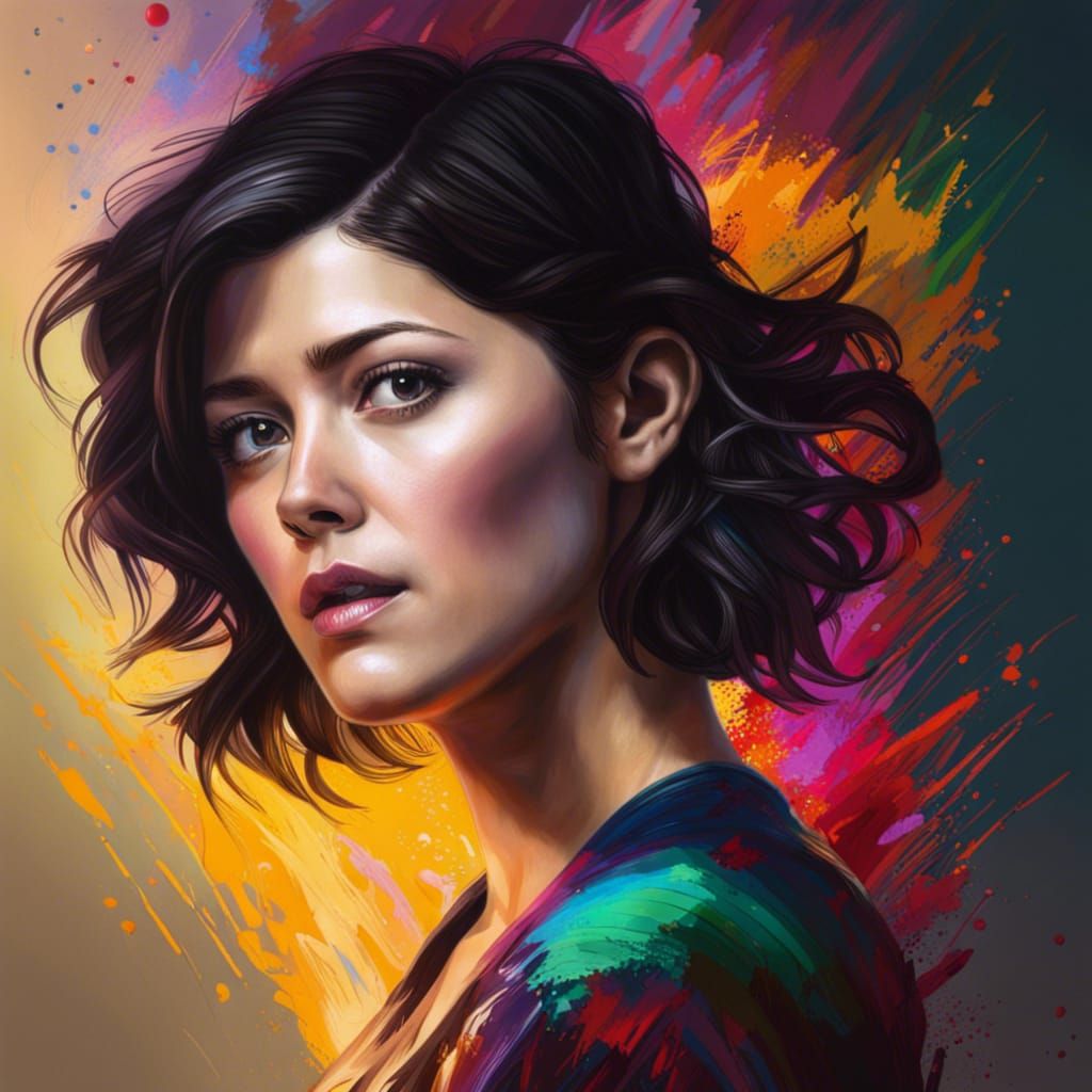 Mary Elizabeth Winstead Portrait in Splash Art Style