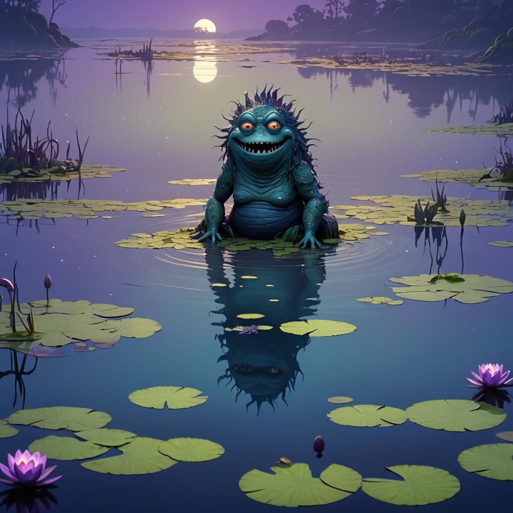 Swamp Monster in Lake: Pixar Concept Art
