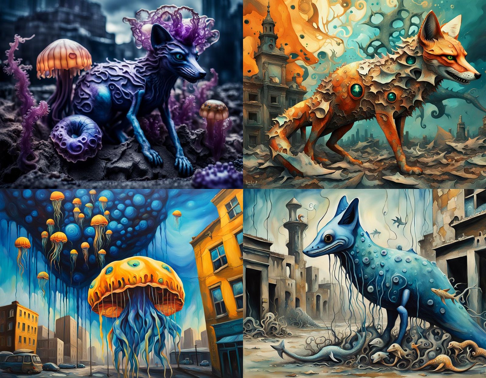 Surreal Urban Wasteland Monstrosity in a Grotesque Aesthetic