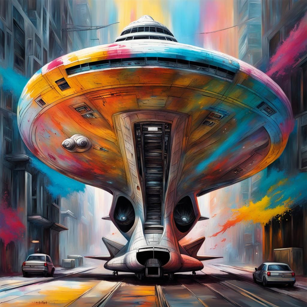 Star Trek Ship as Graffiti Street Art