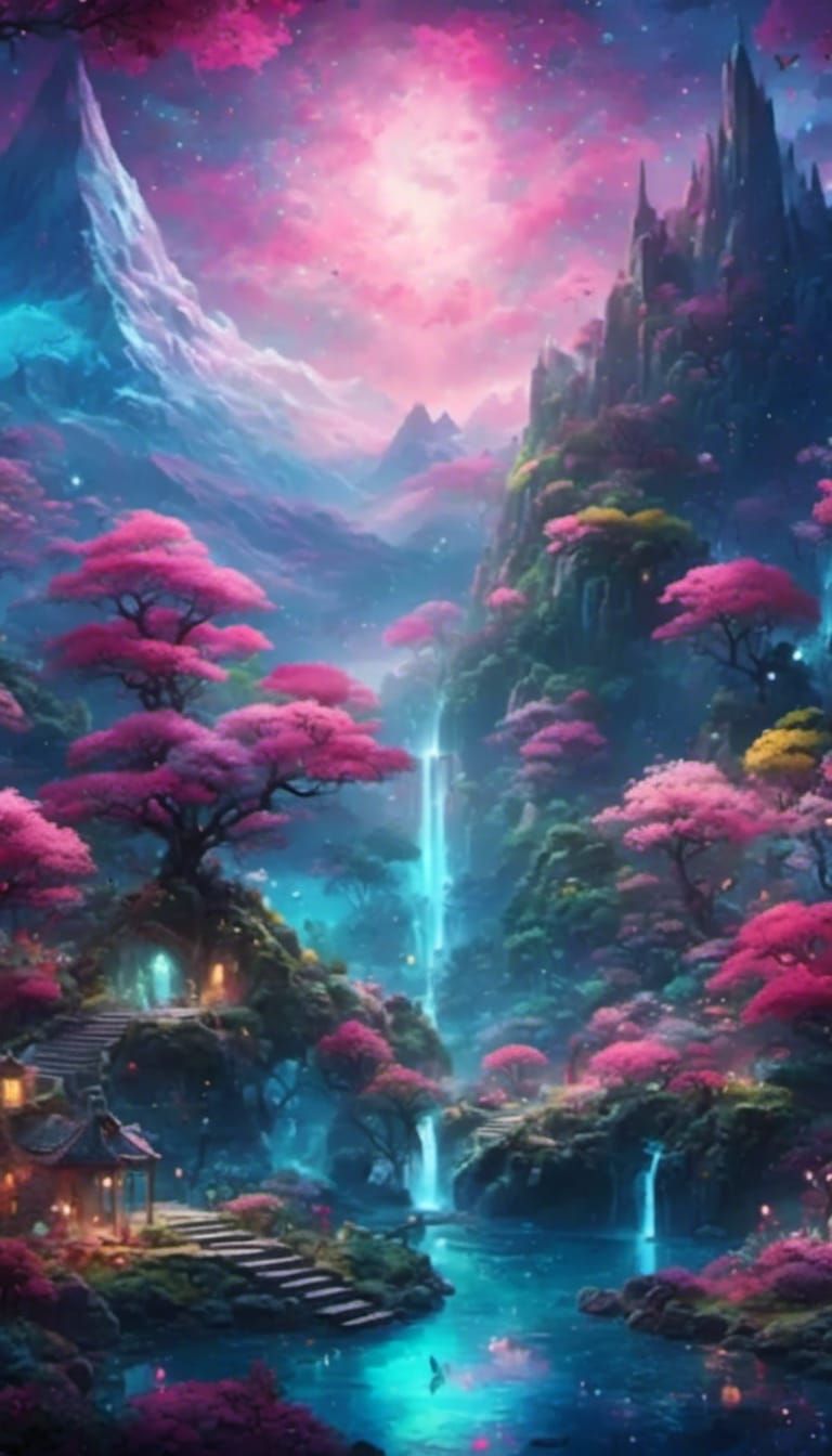 Ethereal Landscape: Dreamy Convergence of Sky and Earth