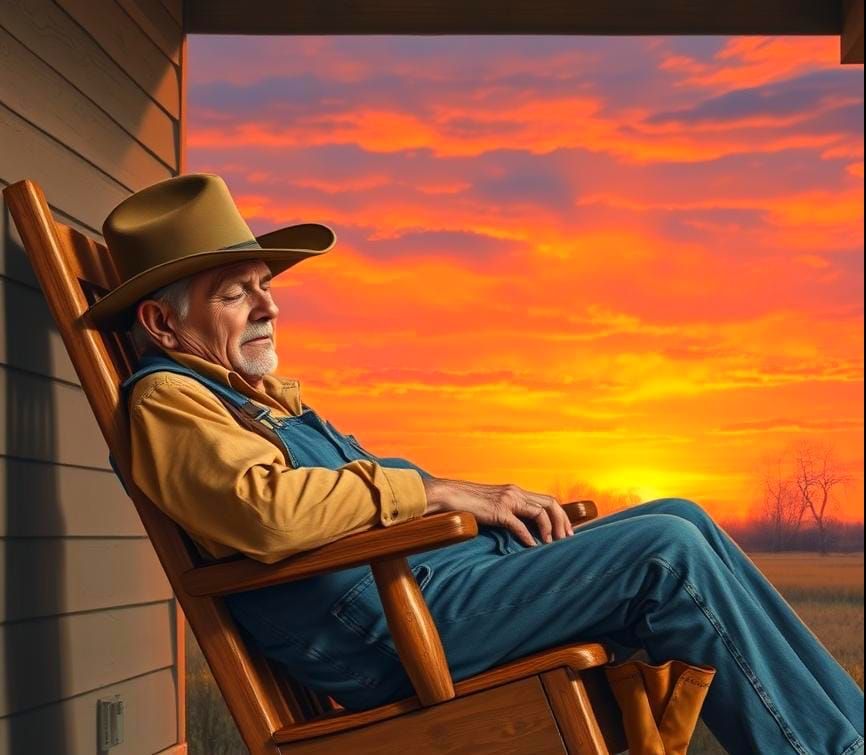 Peaceful Sunset Nap on the Porch