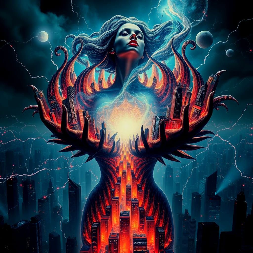 Fractal Metropolis Goddess Unfolds