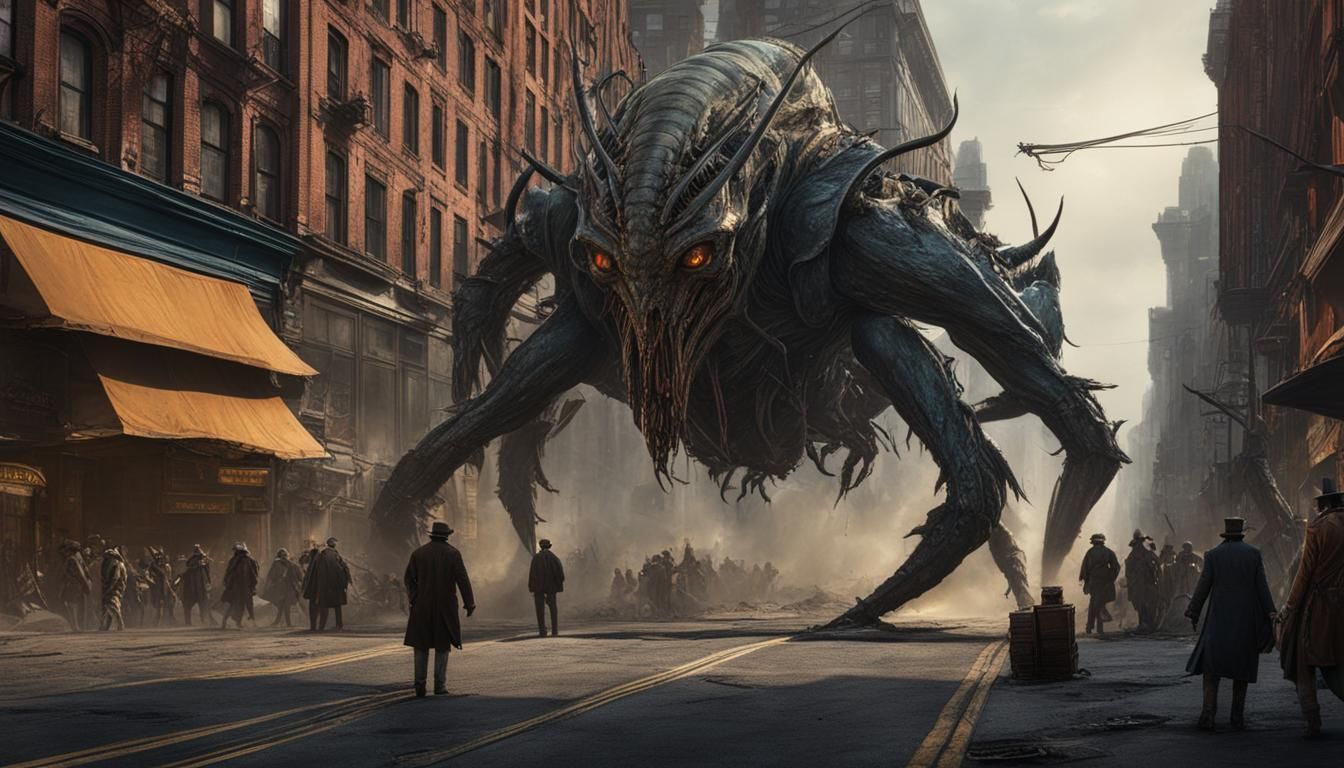 Steampunk Insectoid Rampage in Old New York