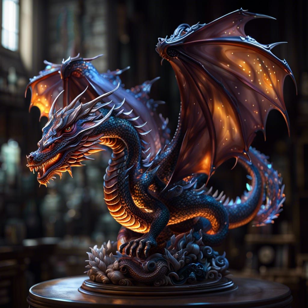Glassblower Creates Mythical Dragon: Dark Fantasy Art