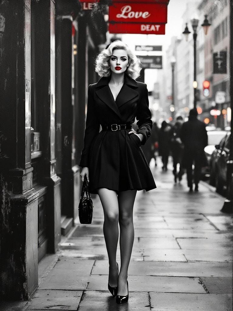 Pin-Up in Urban Landscape: Banksy and Richter Style