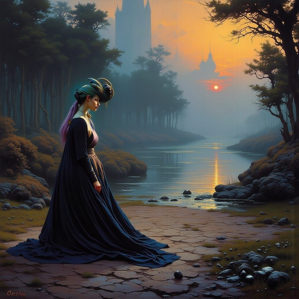 Beautiful Alien Portrait in Surreal Style