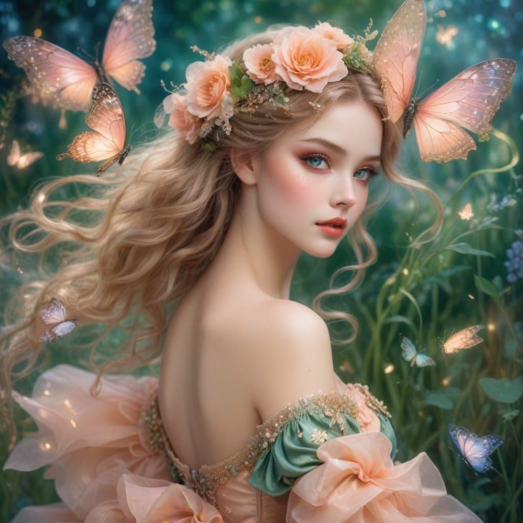 Moonlit Fairy Dance in Enchanted Garden