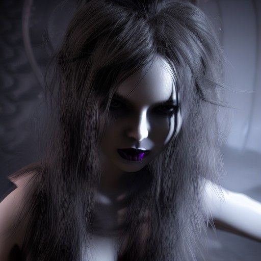 Beautiful Goth Girl in Detailed Matte Painting Style