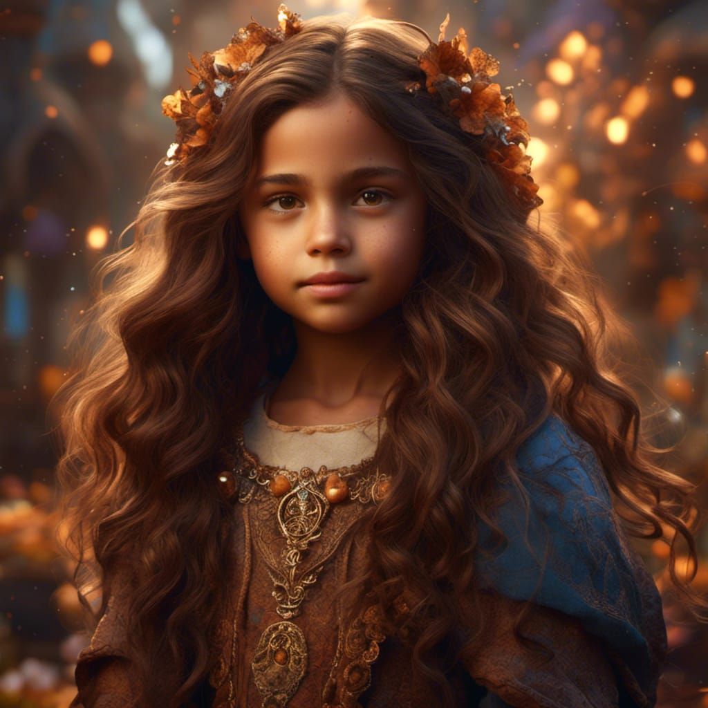 Hyperreal Portrait of a 10-Year-Old Girl