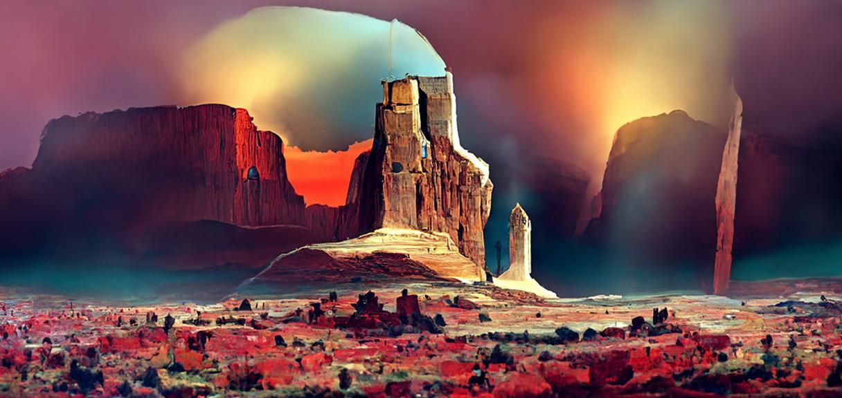 Monument Valley Landscape in Painterly Style