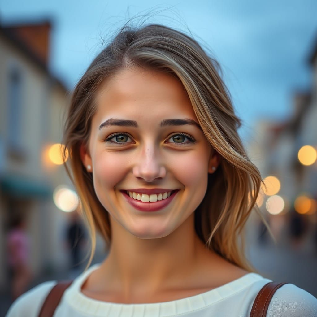 Elegant Portrait of Young Woman in La Rochelle, France