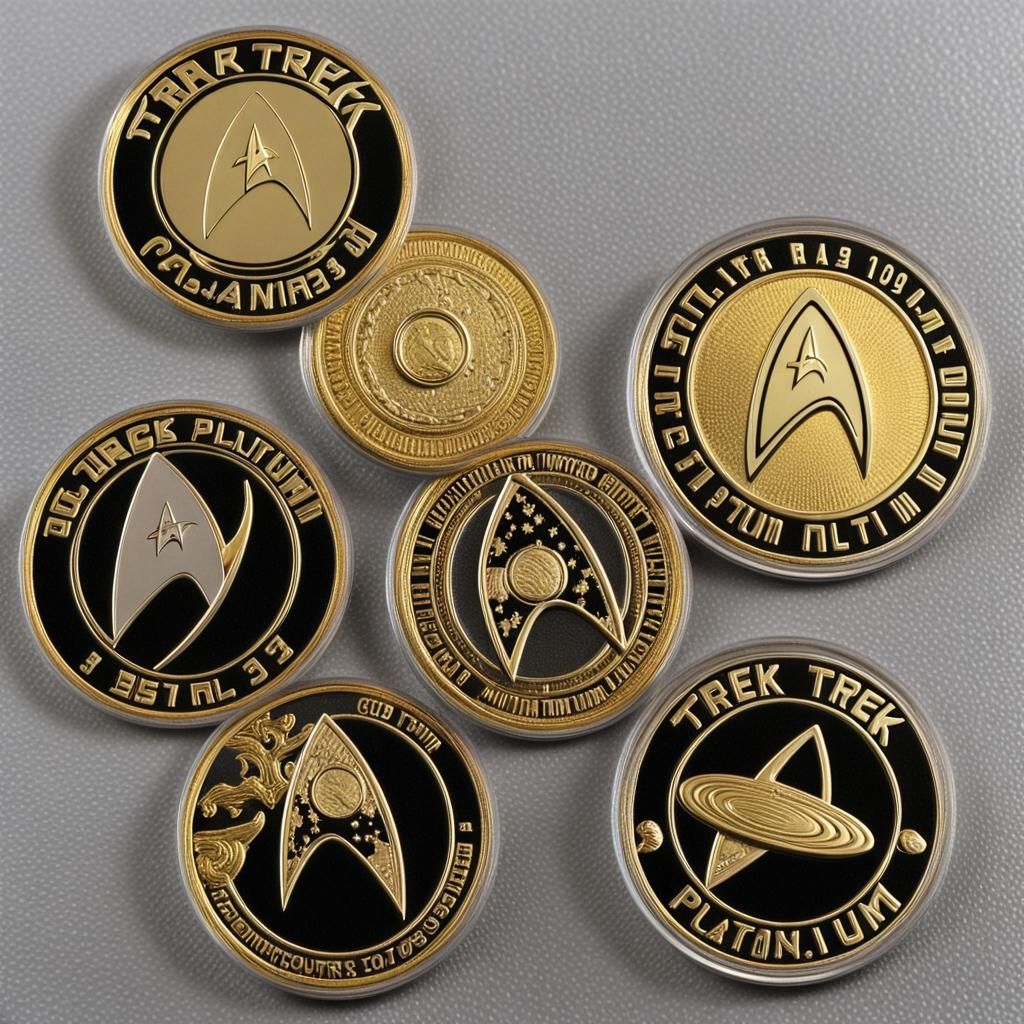 Star Trek Platinum and Gold Credit Coins