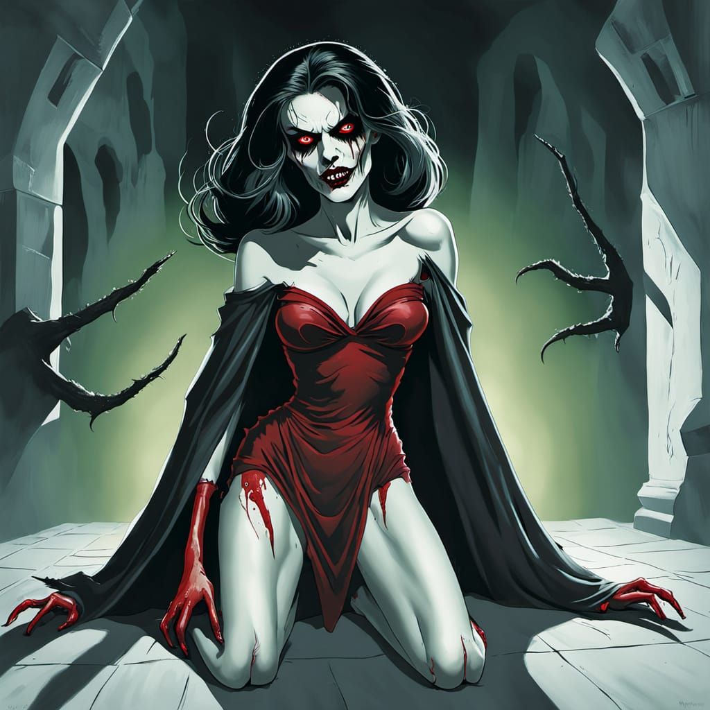 Eerie Night Hag Ghost in Dark Fantasy Art