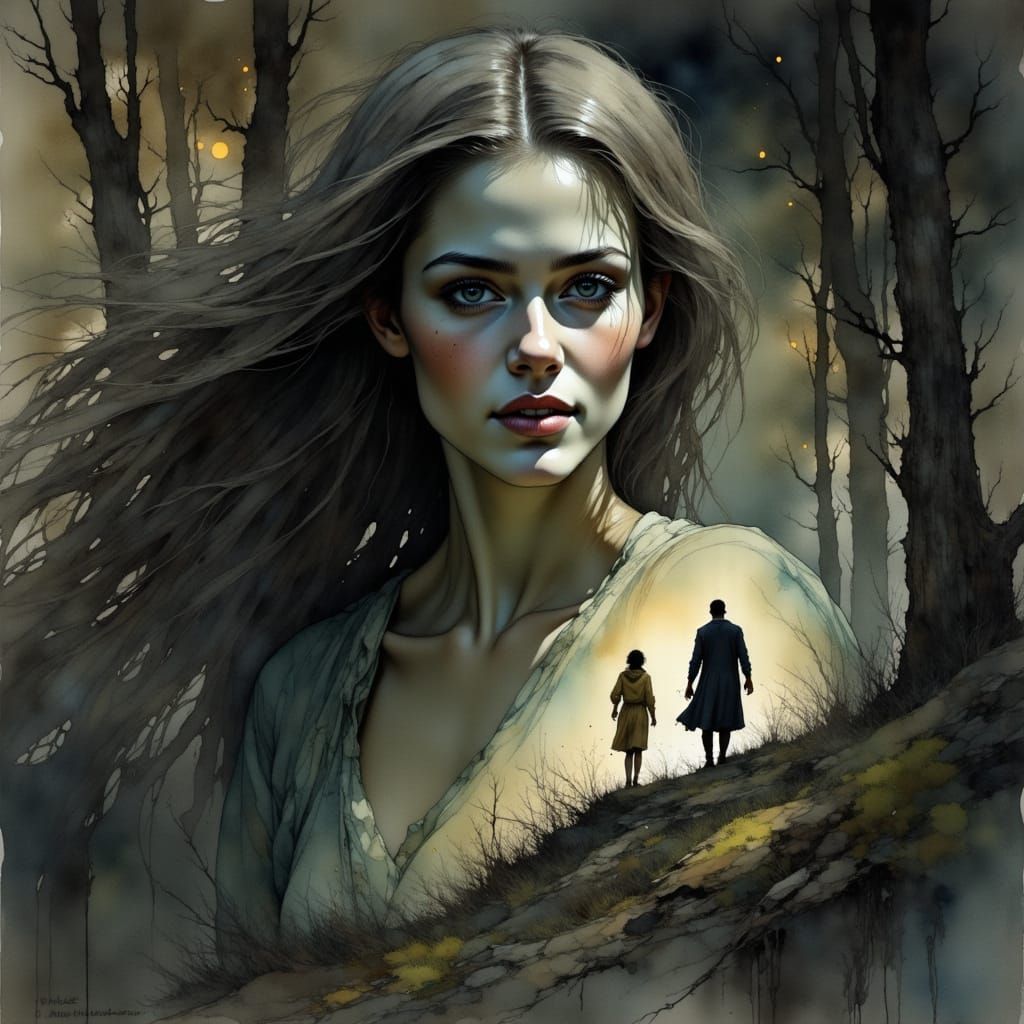 Mysterious Vampire Hunter in Ominous Swamp Scene