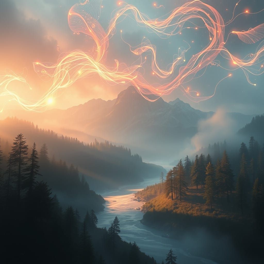 Divine Energy Unfolds in a Celestial Landscape