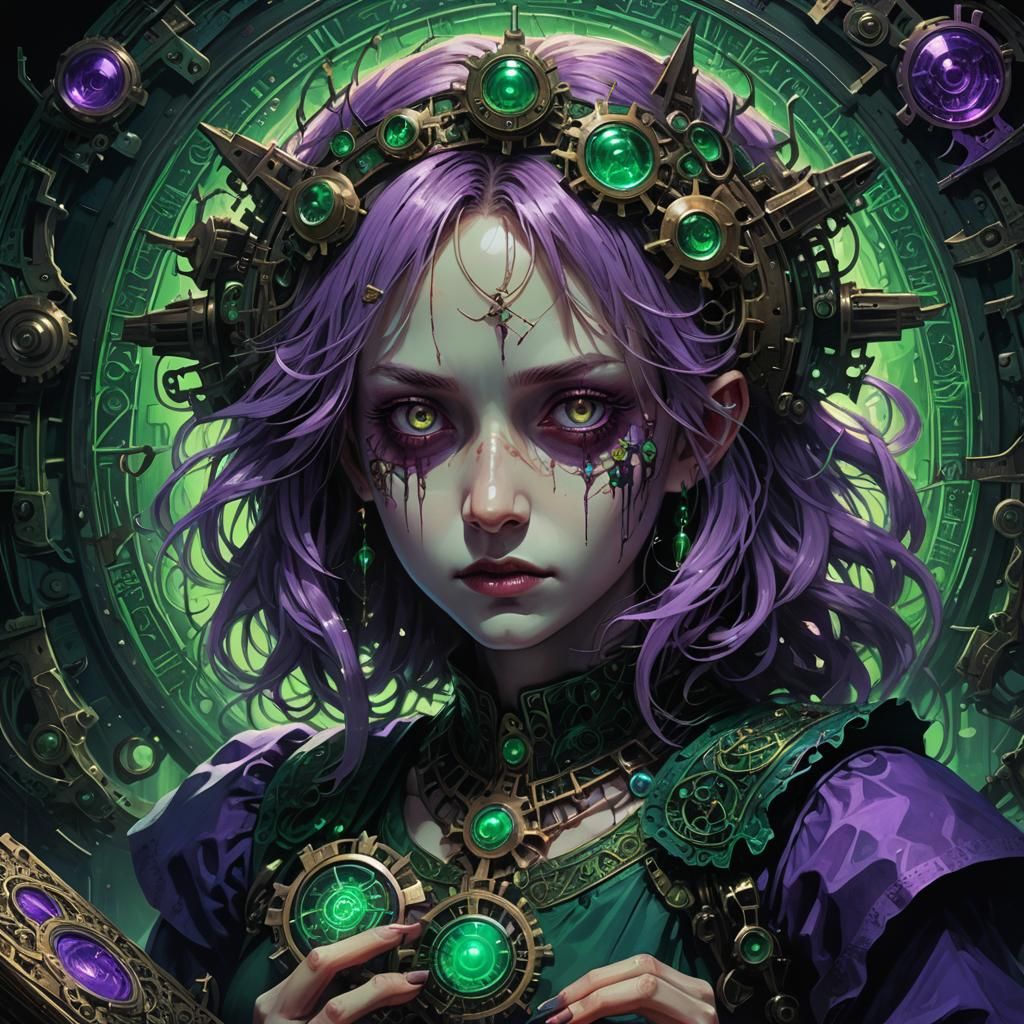 Dark Fantasy Portrait of Flandre in Beksiński Style