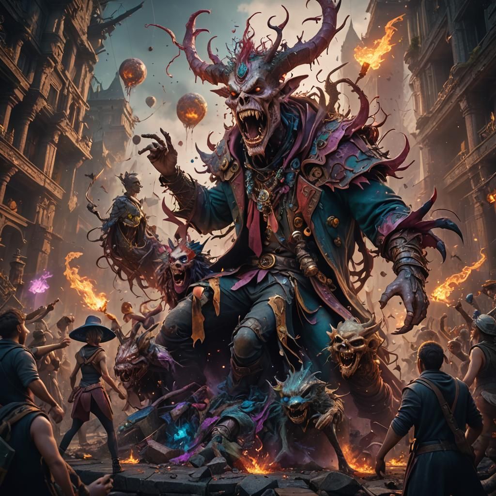 Fantastical Crazy People in Detailed Matte Painting