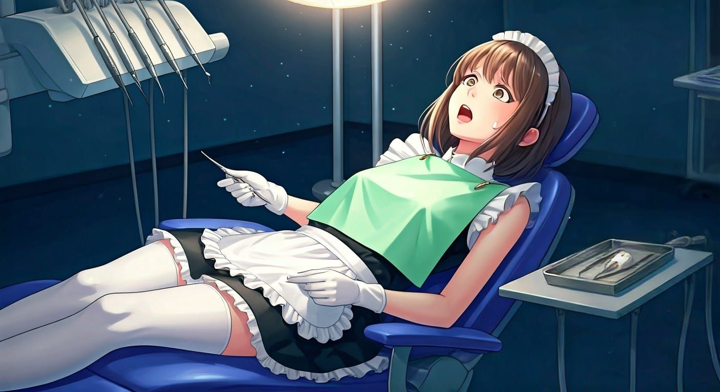 Distressed Patient in Dentist Chair: Anime Style
