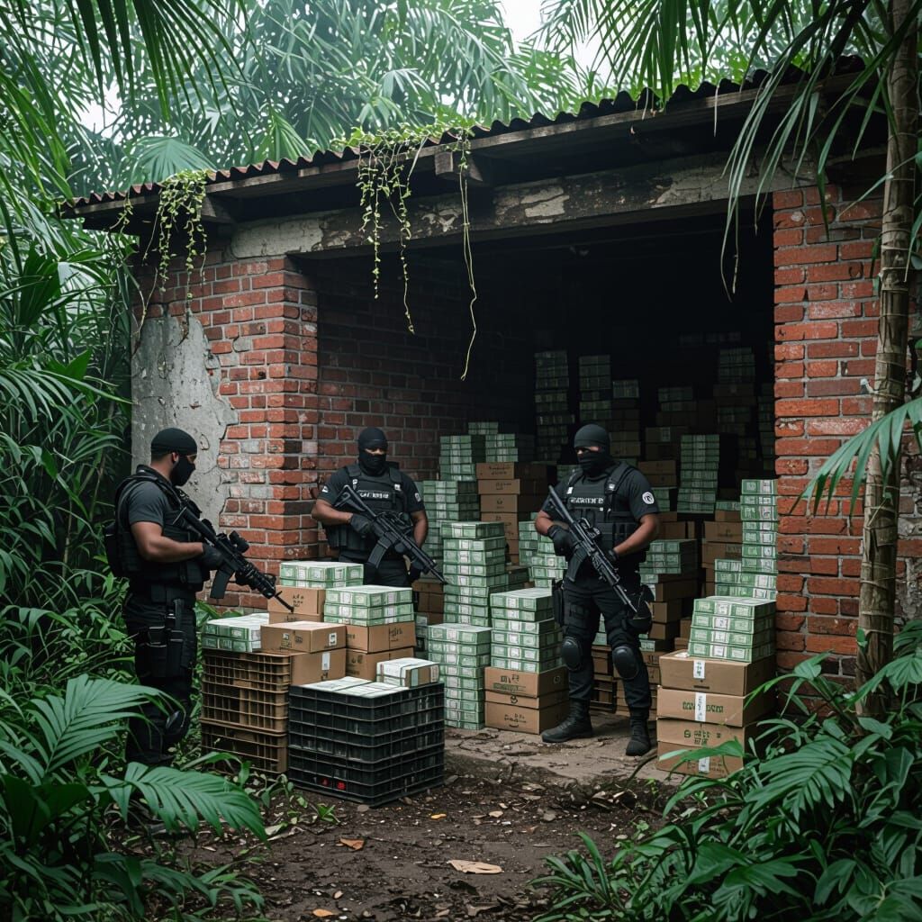 Fortified Jungle Stash House with Tactical Guards