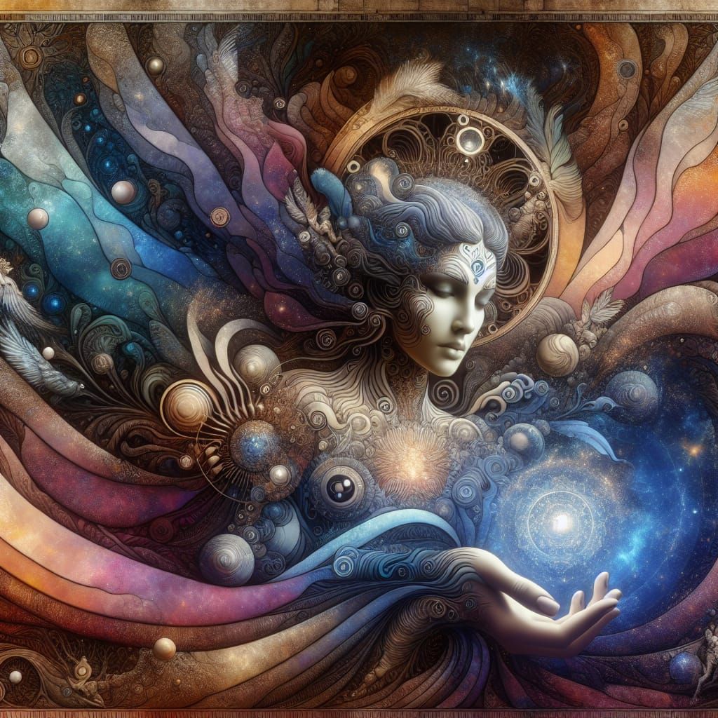 Spiritual Healing Lady in Matte Painting Style