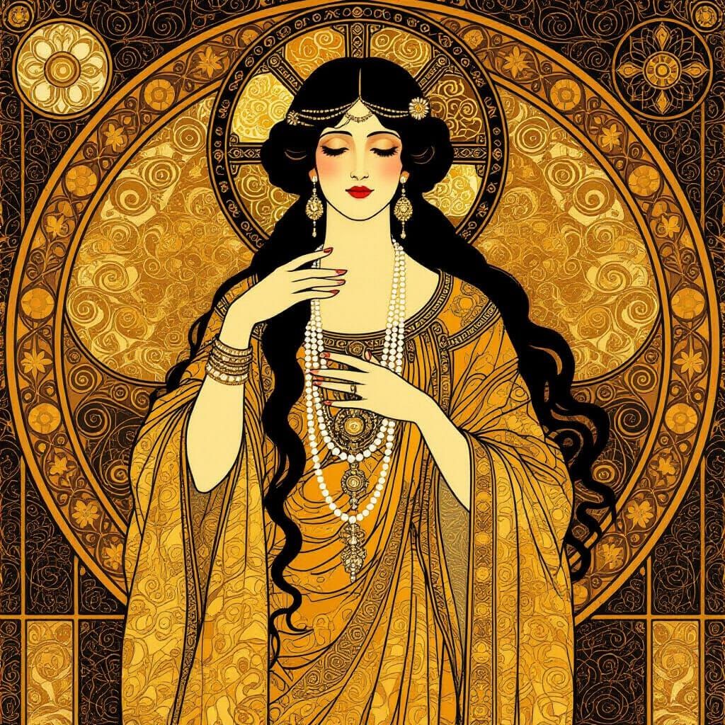 Woman in Gold: An Art Nouveau Portrait