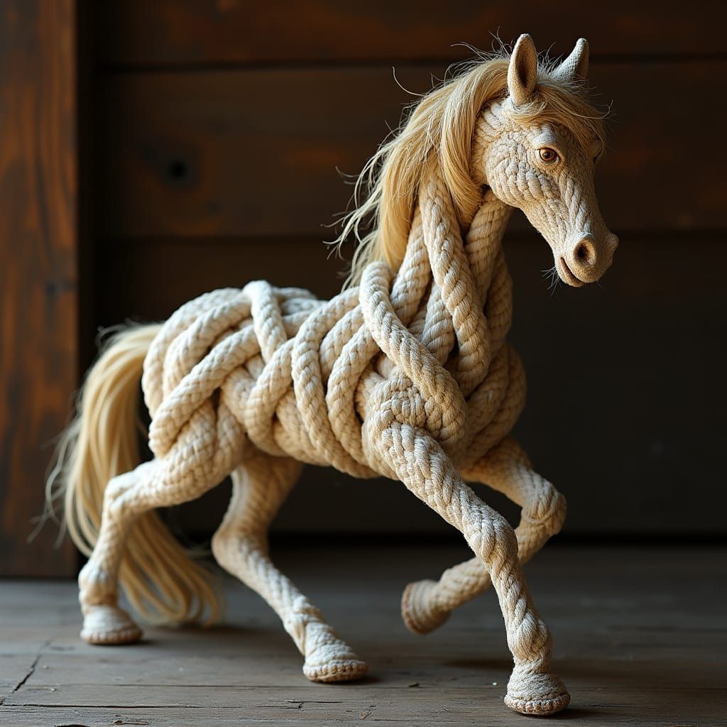 Elegant Rope Horse Maritime Artistry