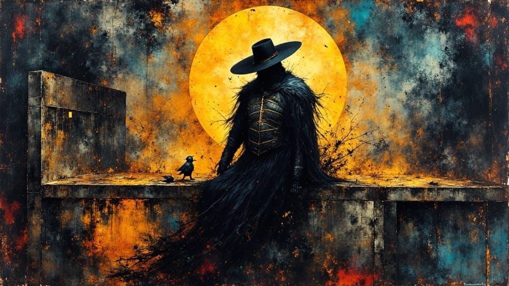 Ethereal Visions of Corvids Amidst Halloween Ghosts in a Dre...