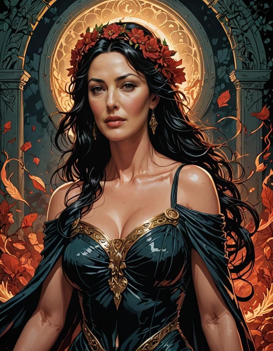 Monica Bellucci as Persephone in Comic Book Art