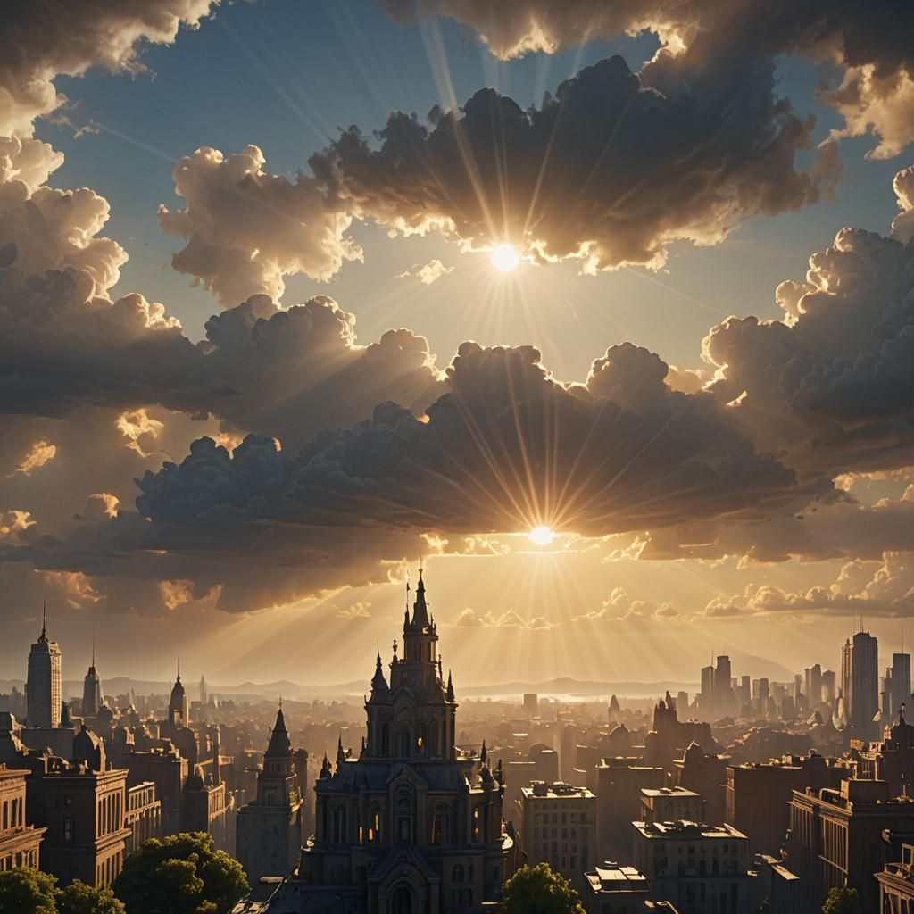 Filmic Matte Painting with Sunshine Rays